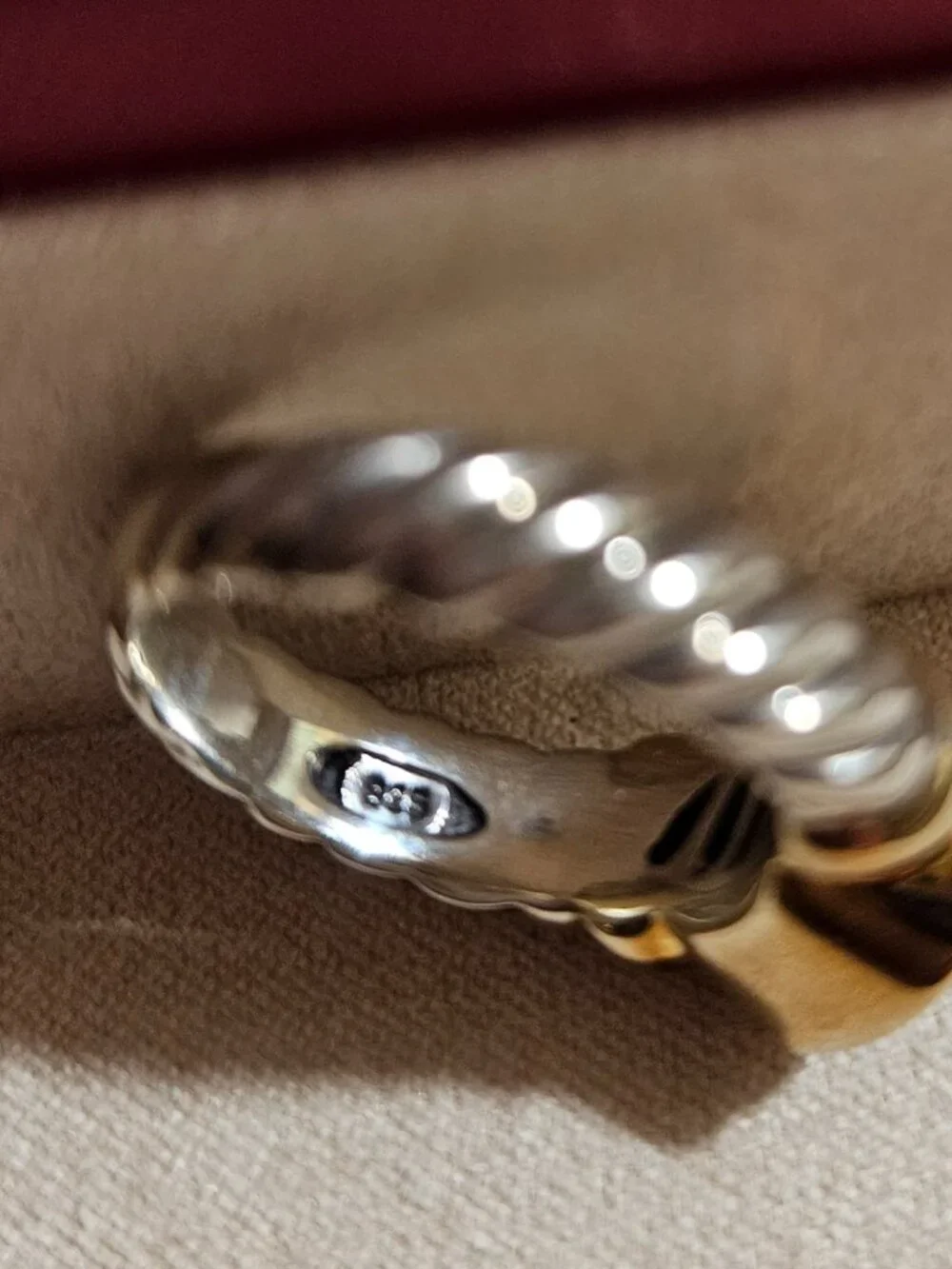 David Yurman Noblesse Black Onyx Silver with 14k gold ring size 6